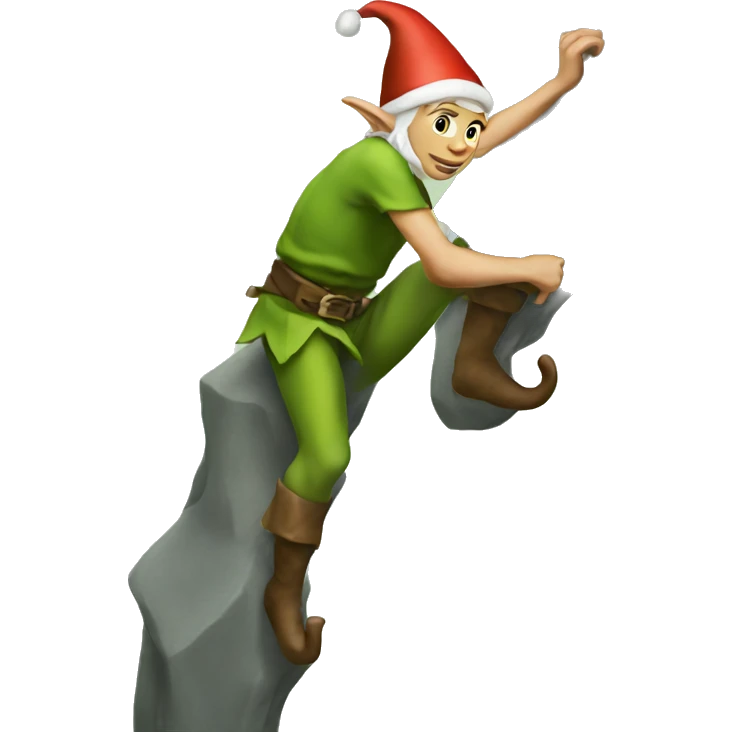 Climbing elf emoji