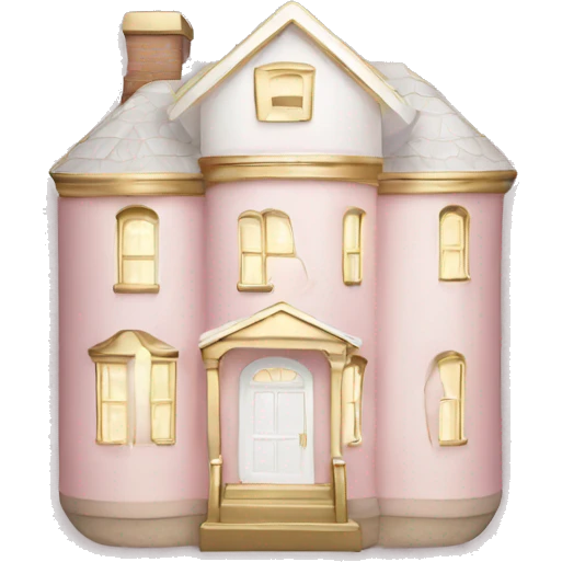 Light pink and white gold house emoji
