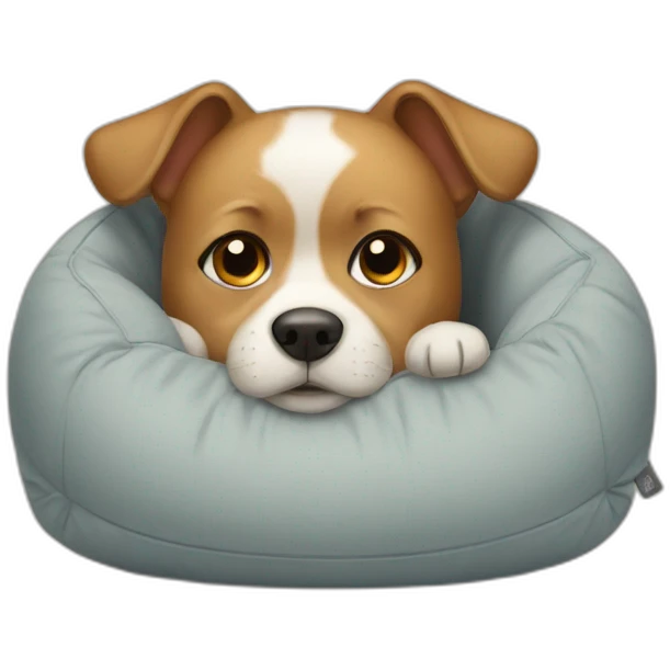 Dog in his cushion emoji