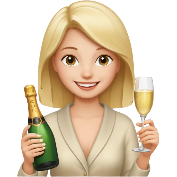girl with Champagne bottle emoji