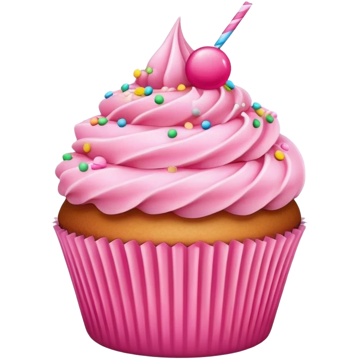 Cupcake with pink icing emoji