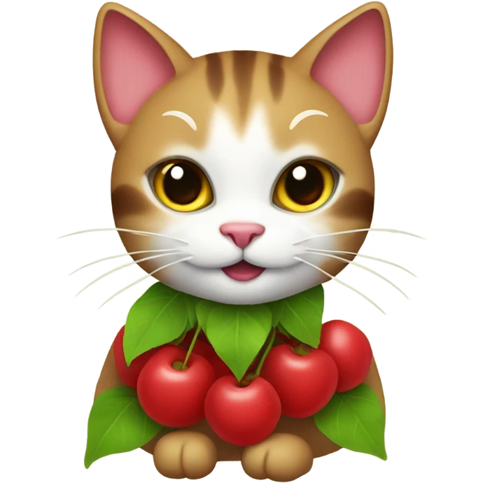 Cat wearing a cherry costume emoji