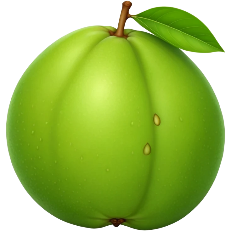 A whole green guava fruit with slight yellow tint emoji