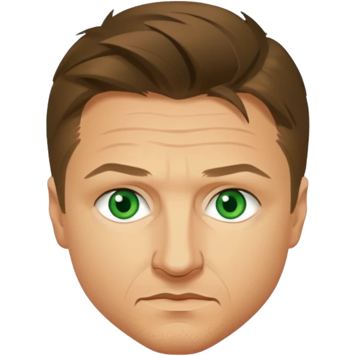 Jeremy Renner with green eyes emoji
