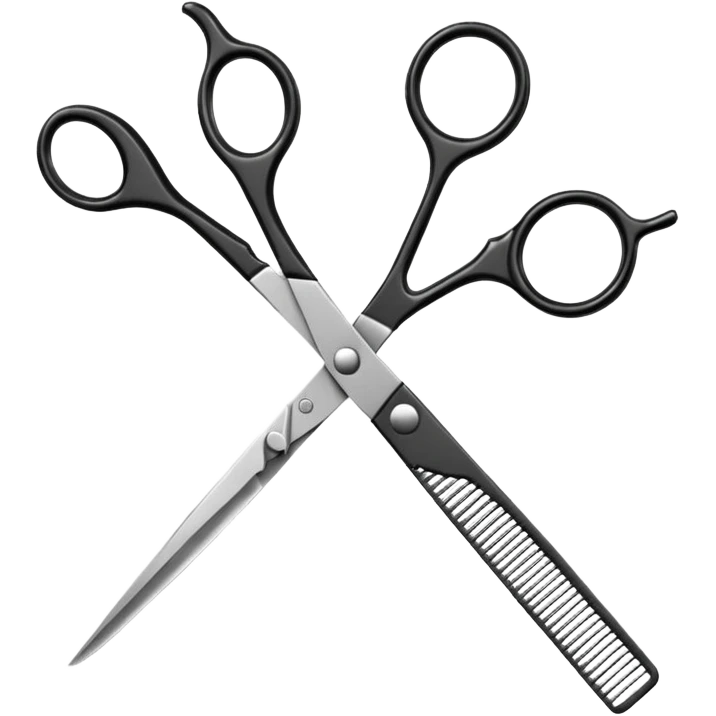 barber shop, scissors & comb. emoji