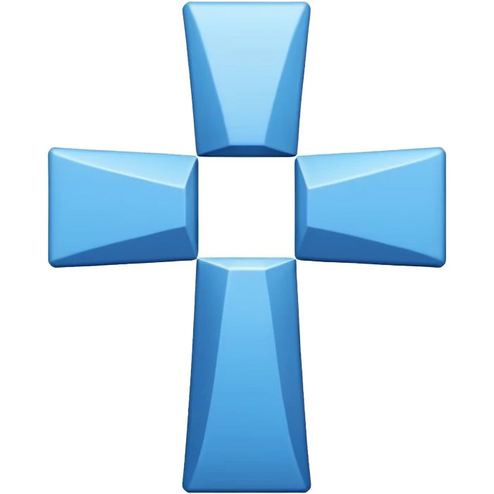 Make exactly as the cross is. Make the blue a little darker. ☩ The emoji is for X. the blue is for the box, the cross must be white emoji