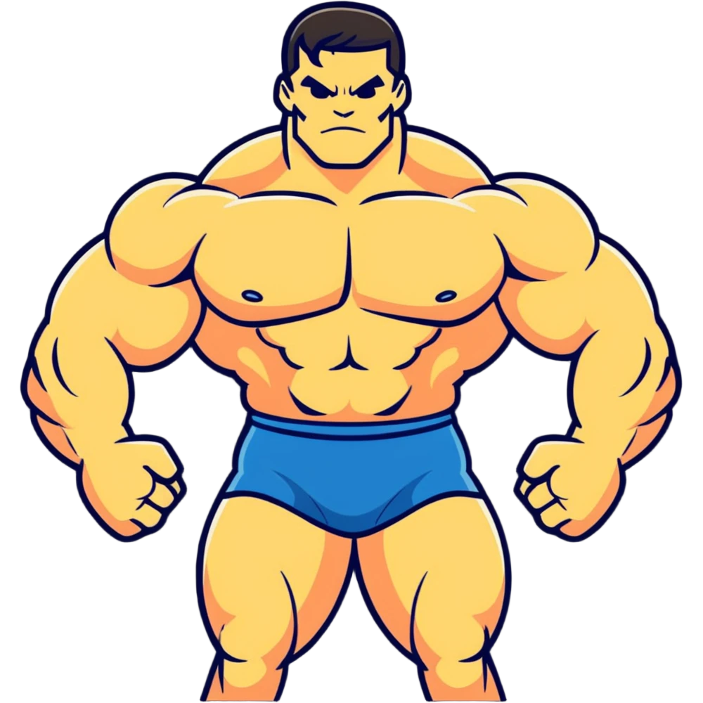 powerful strong limbs flexing, bodybuilder pose emoji