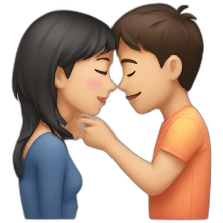 a boy kissing his girlfriend emoji