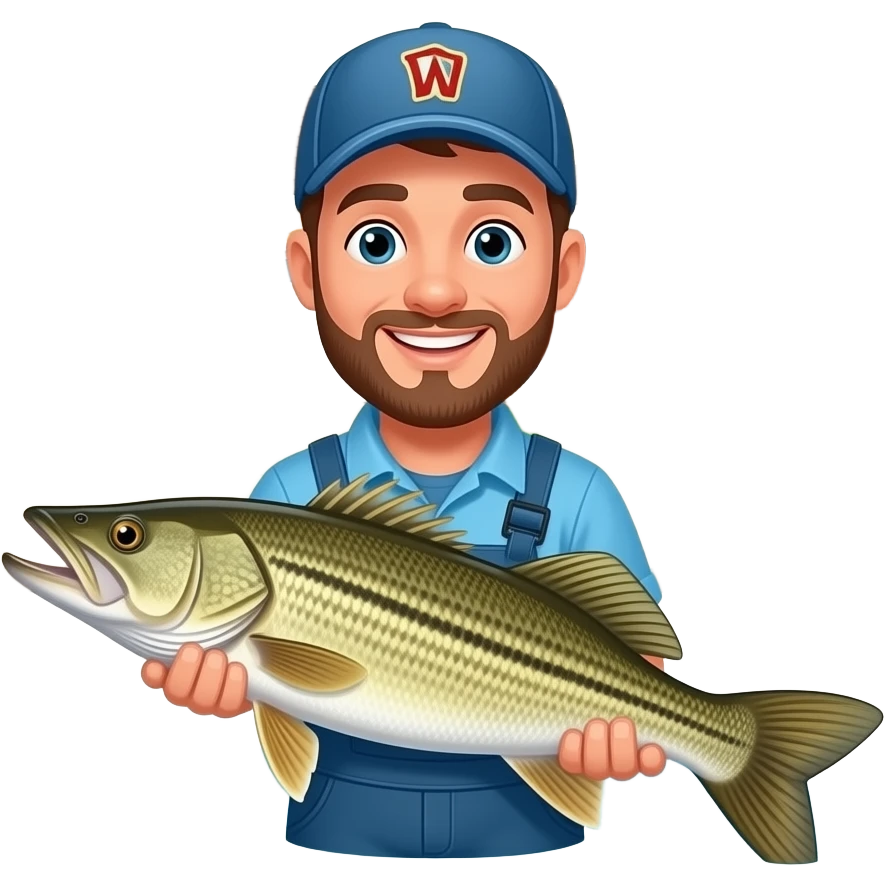 a guy holding a snook fish in his flooded driveway at his house, make sure the background is in it emoji