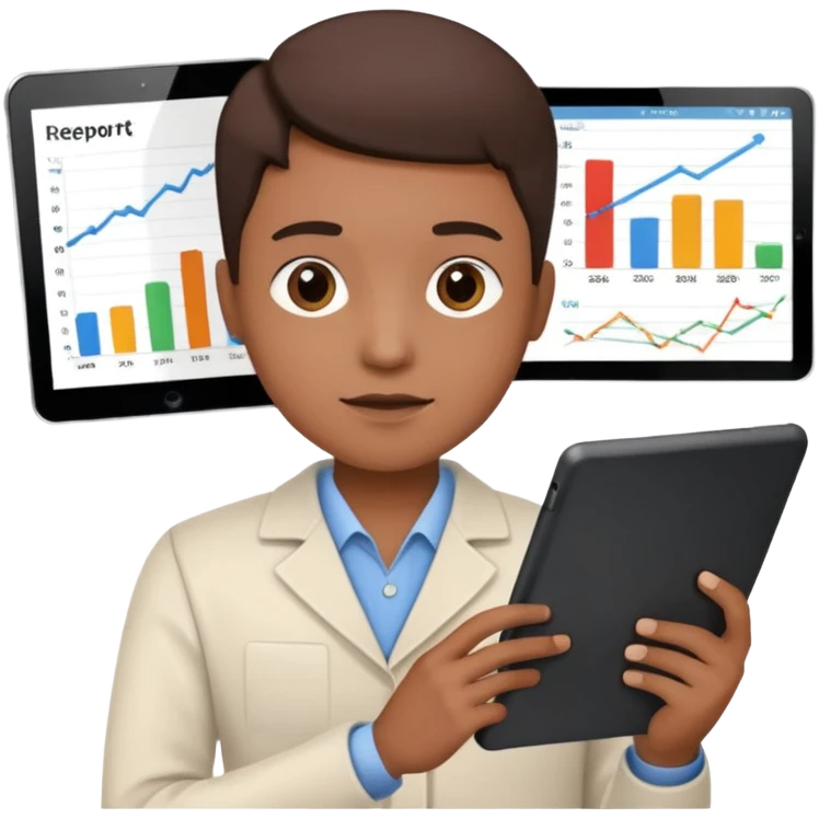 report with charts on a tablet emoji