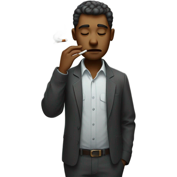 disheartened smoking cigarette  emoji
