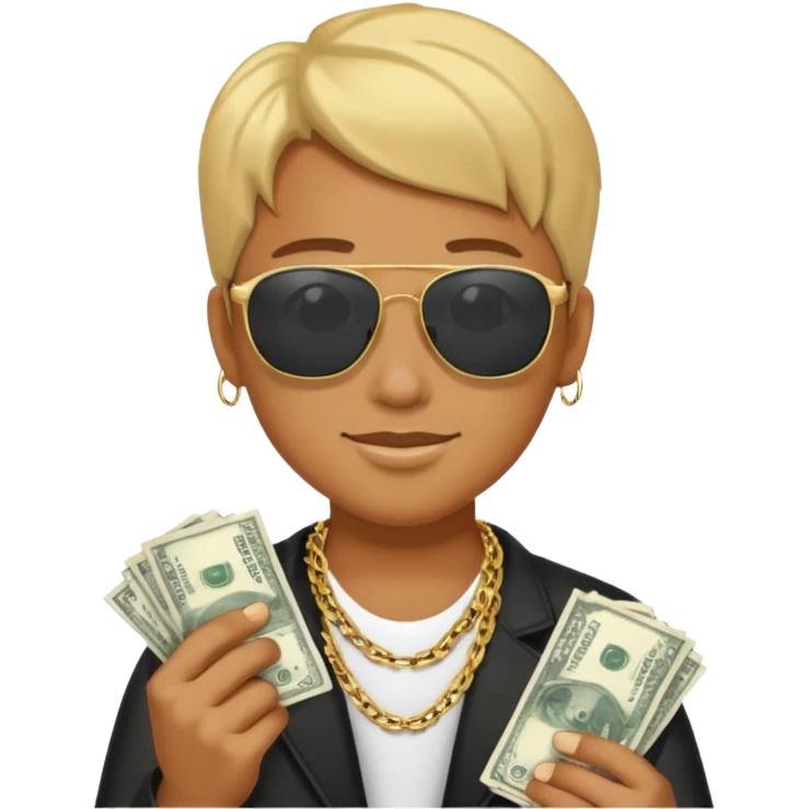 Knight helmet gold chain sunglasses money emoji