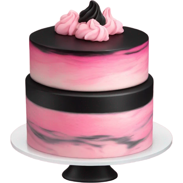 Cake with black and pink colour  emoji
