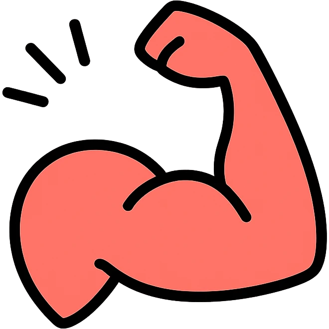muscle color outline icon emoji