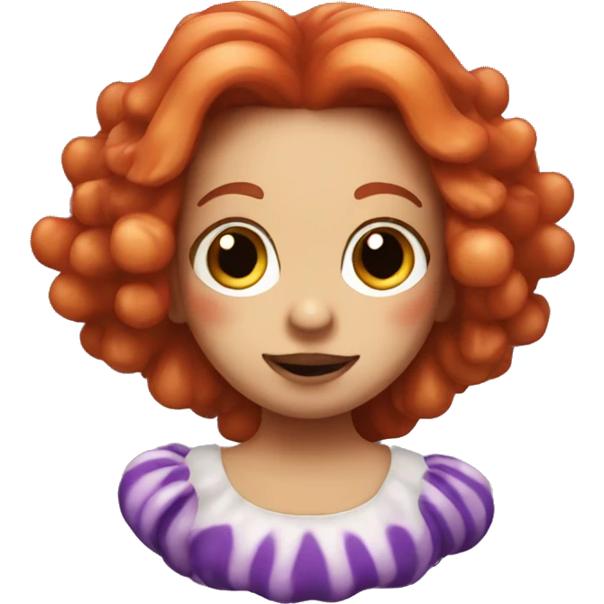 clown fish with long brown girly hair emoji