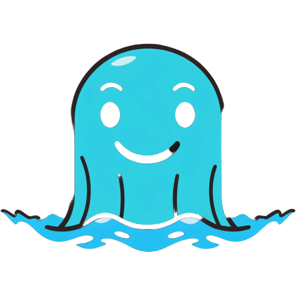 scared smiley face being drowned with so much water emoji