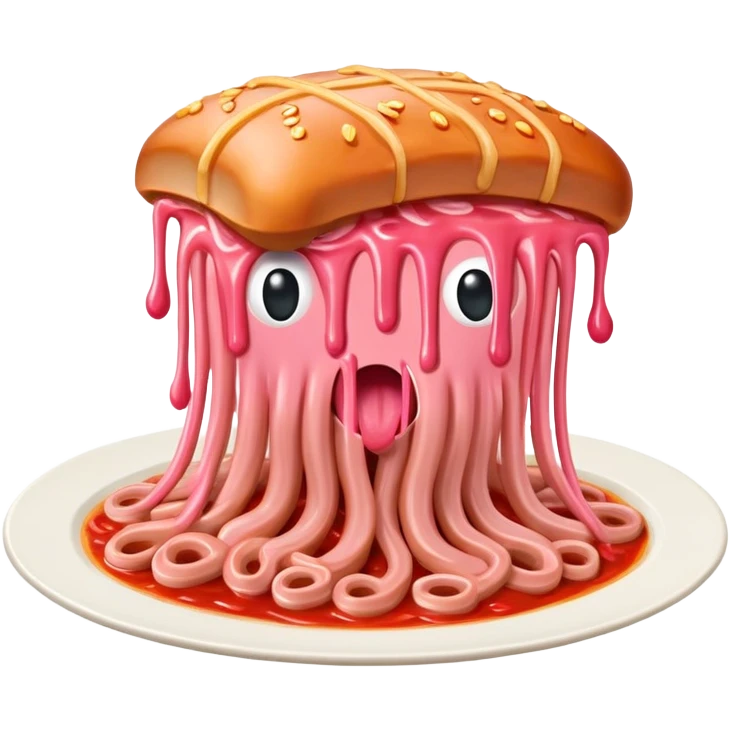  SPAM meat melted pink dripping sauce flying spaghetti monster emoji