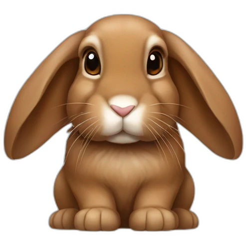 brown lop ear bunny (portrait) (forward facing) emoji