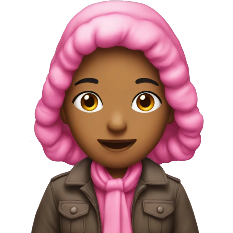 A pink Christmas emoji