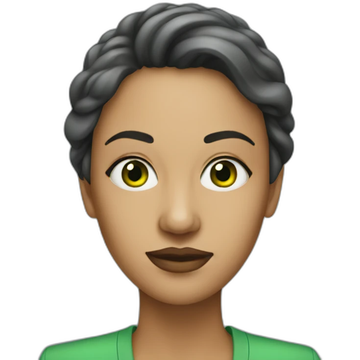 A woman with green card in a one eye emoji