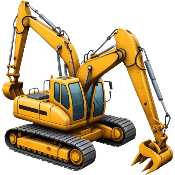 A excavator with four arm and spider legs emoji