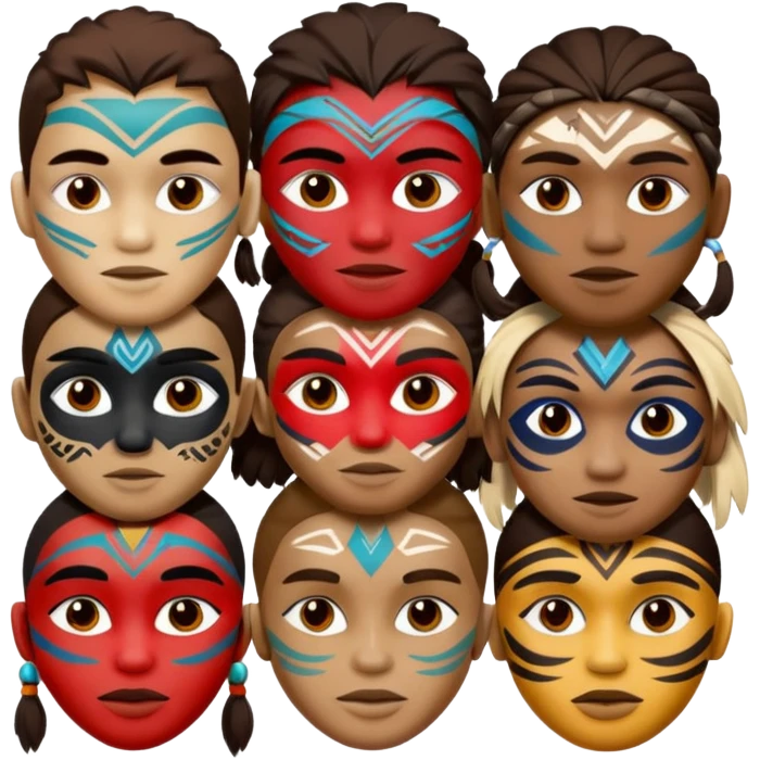 tribals in tribal colors emoji