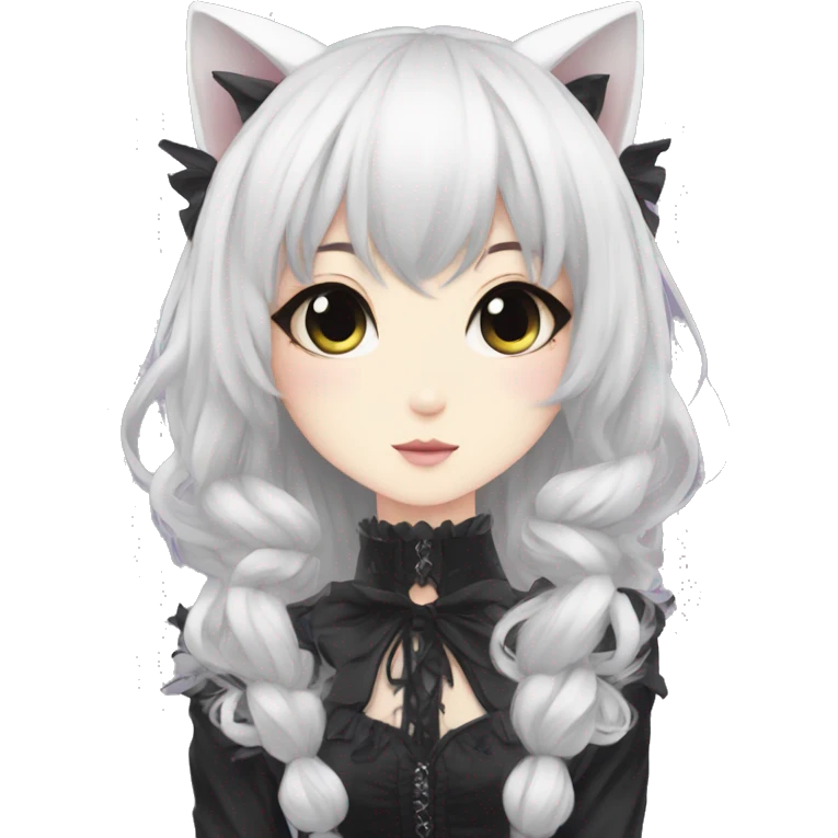 Edgy Kawaii Cute Cool Beautiful Elegant Pretty Anime Gothic Catgirl emoji