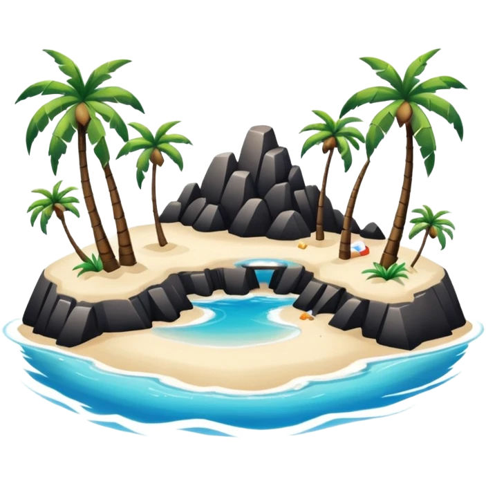 island infrastructure with a beach emoji