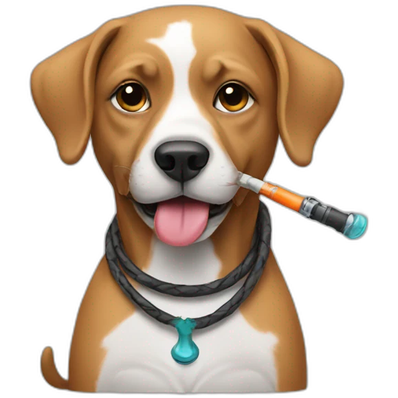 dog with a hookah emoji