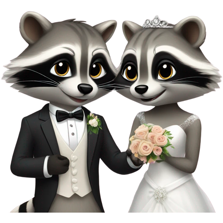 Raccoons getting married  emoji