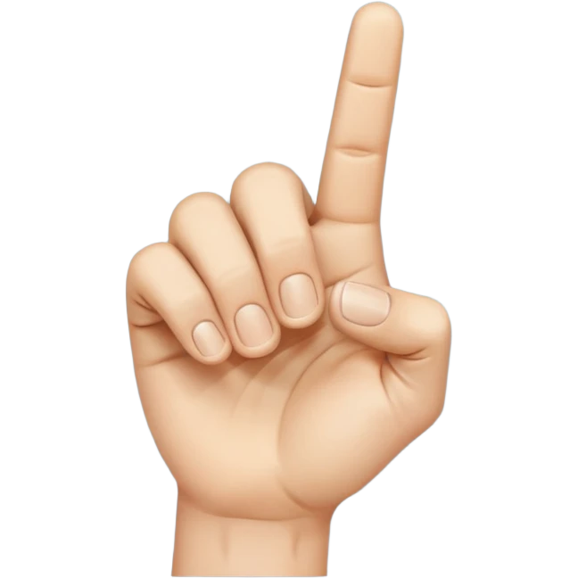 Eine Hand mit einem Finger der nach rechts zeigt  emoji