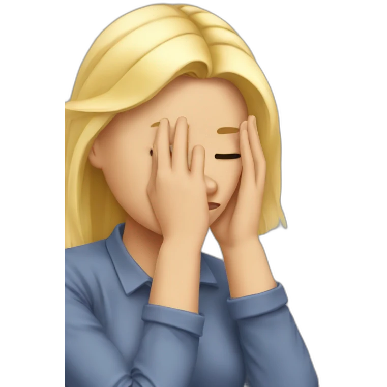 Blond girl facepalm emoji