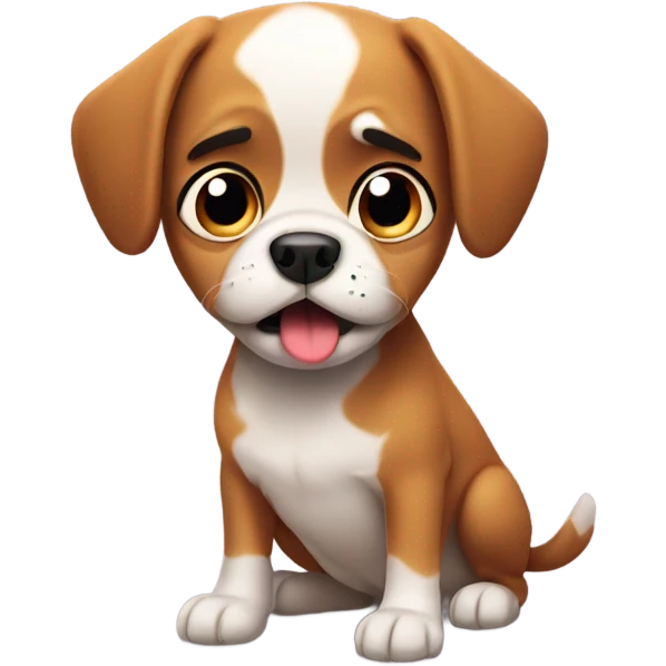 Scared cute dog emoji