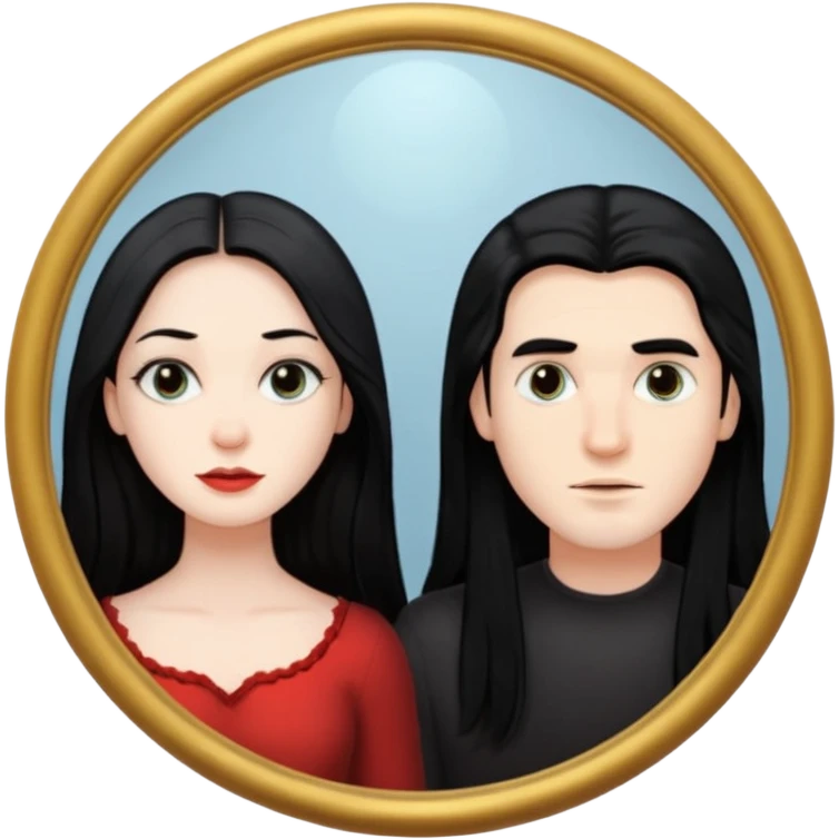 Spooky Man in mirror behind woman emoji