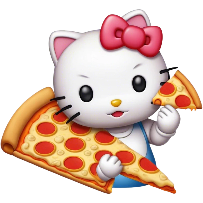 Hello kitty eating pizza  emoji