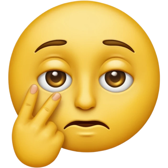 yellow emoji eye twitch snot nose and middle finger  emoji