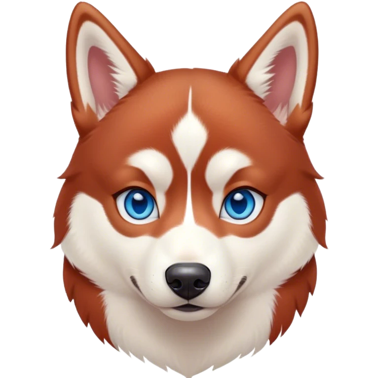 cute, disney-style, red siberian husky with blue eyes emoji