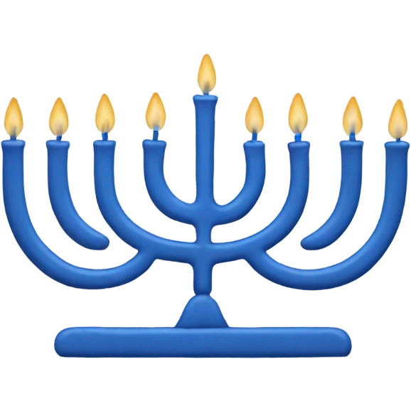 Blue and white menorah  emoji