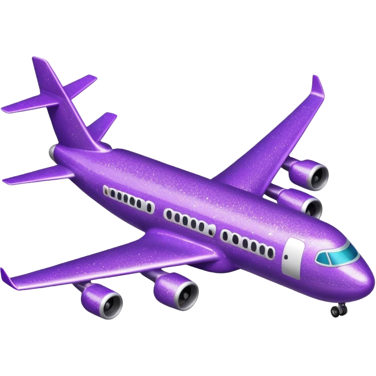 airplane purple glitter emoji