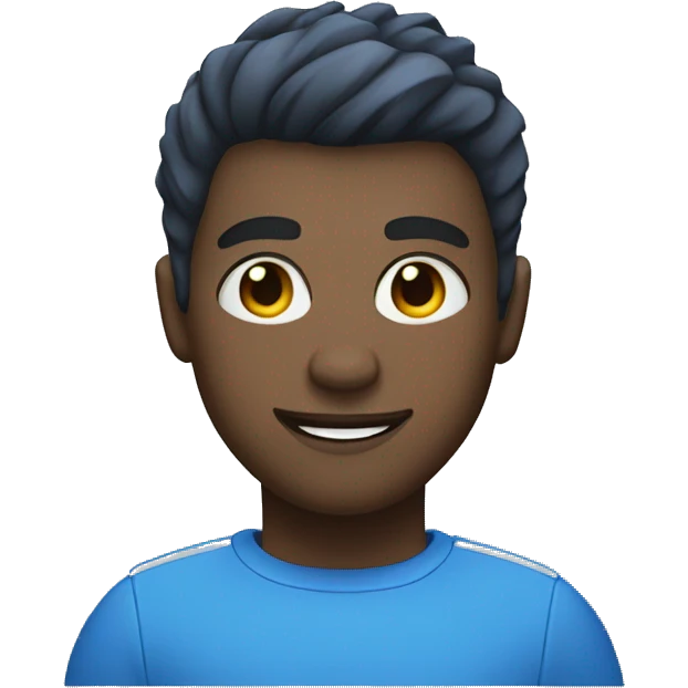 Ligh dark skin men with short hair cut and blue Lightning  emoji
