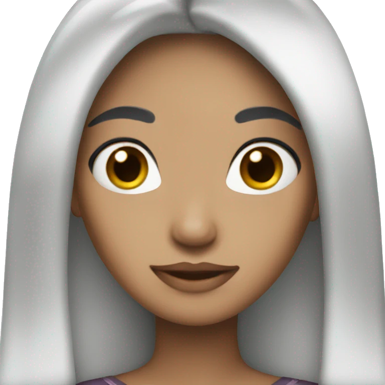 white, black straight hair princess emoji