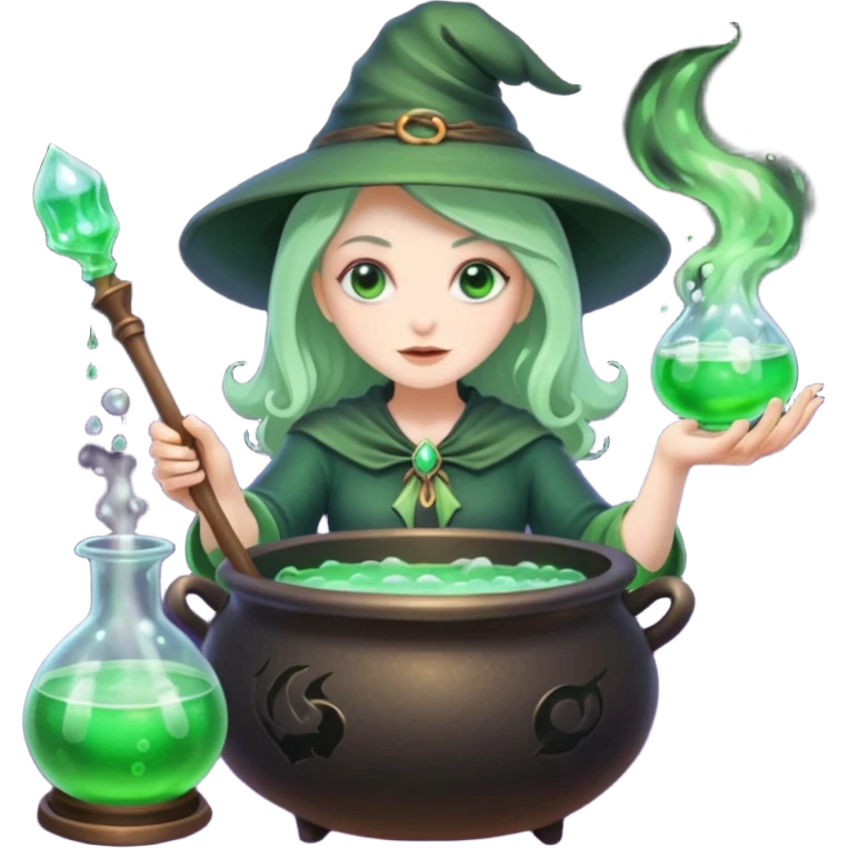 green witch cooking potion emoji