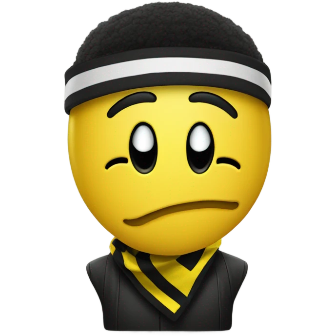 A smiley with a BVB Borussia Dortmund scarf  emoji