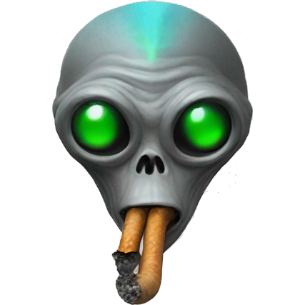 Smoking alien emoji