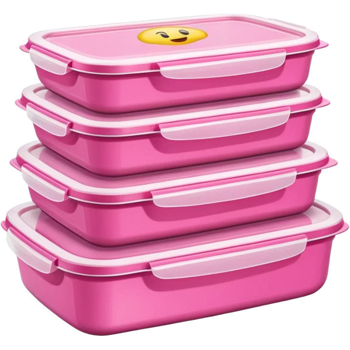 pink tupperware container for meal prep - emoji emoji
