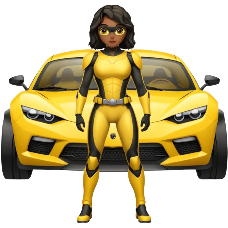 Bumblebee superhero black female car emoji