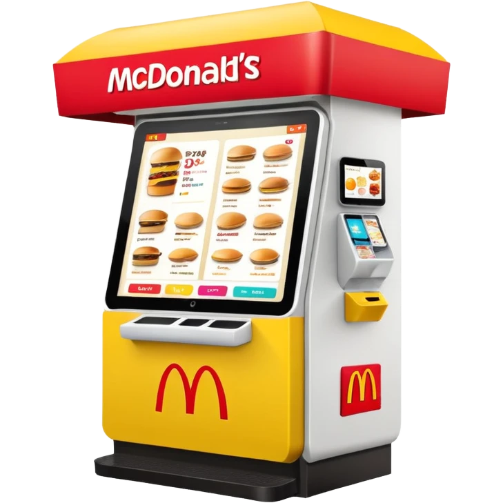 mcdonald's kiosk with various menu options emoji