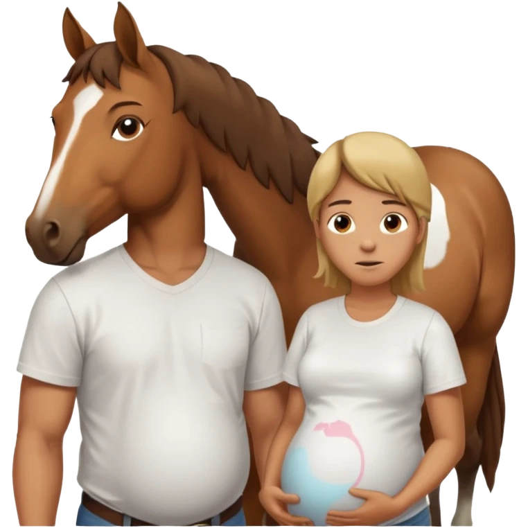 pregnant man  with horse emoji