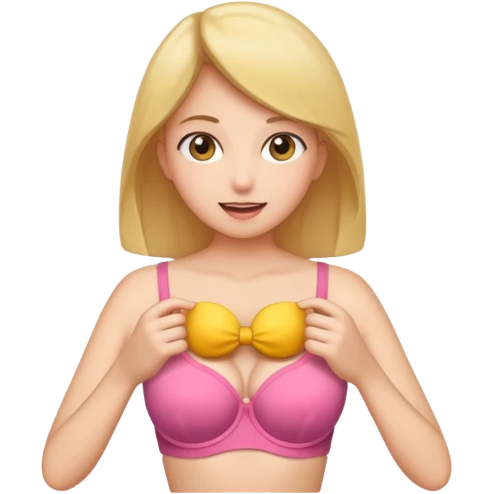 A girl opening bra emoji