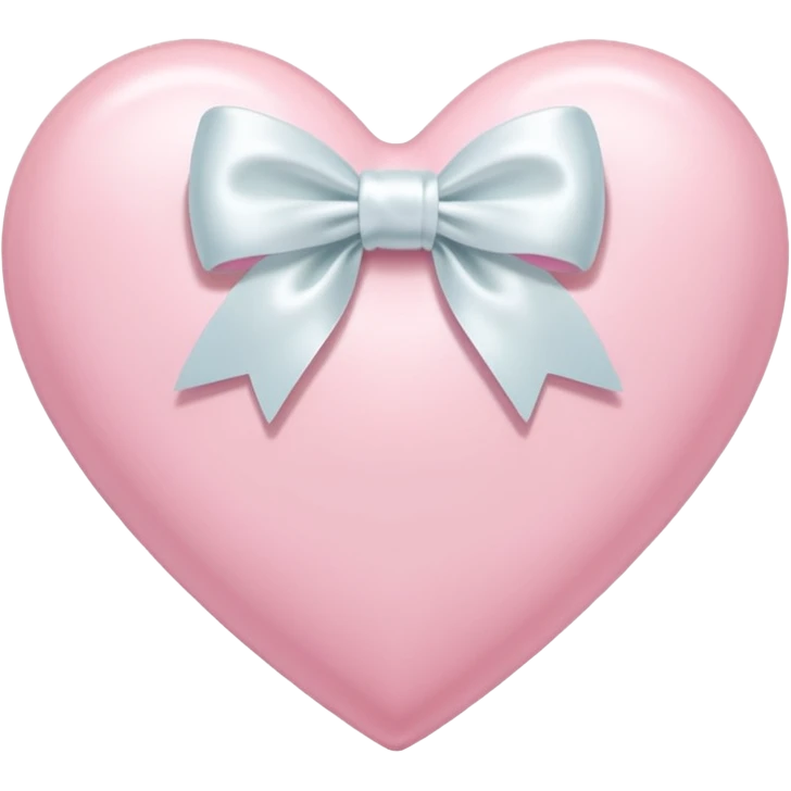 Pastel pink heart with white bow emoji